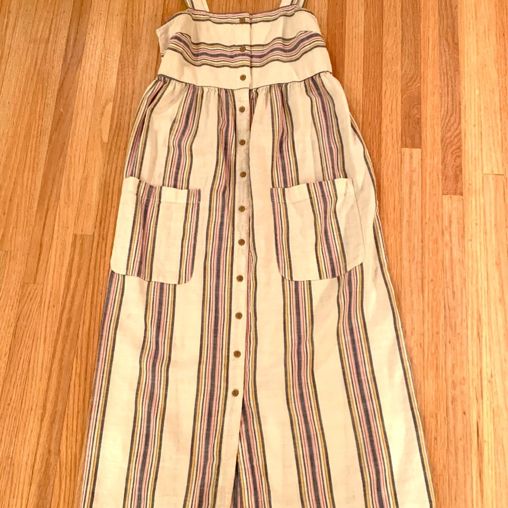 Summer striped pinafore—button down, cotton and cute!